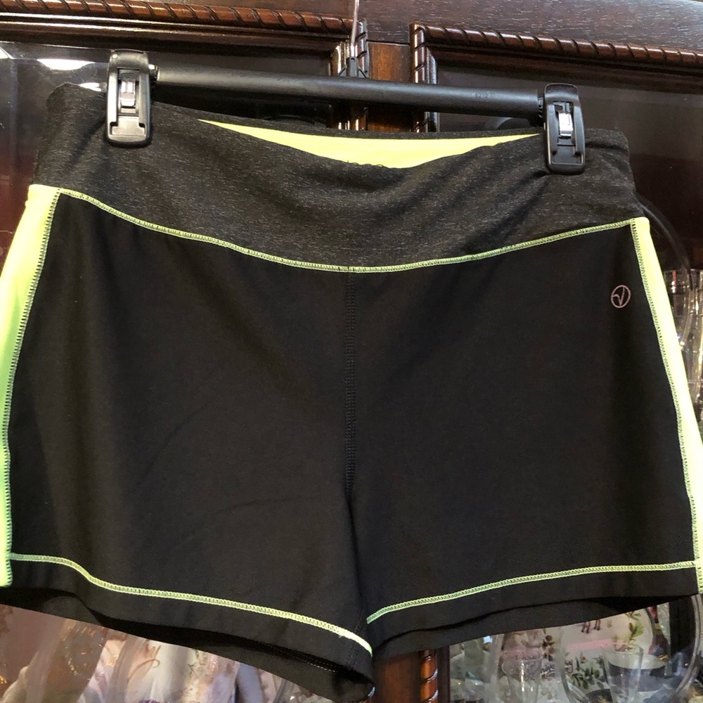 VOGO Athletica Black Athletic Shorts with Lime Accents